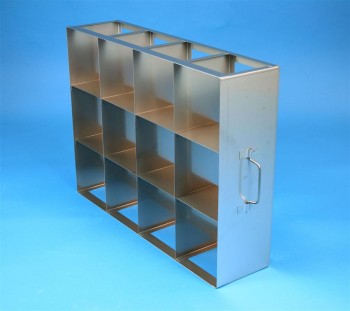BRAVO 130 Schrankgestell 4x3 Fächer für 12 Kryoboxen bis 133x133x133 mm Klappgriff, offene Bauform