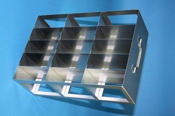 BRAVO 25 Schrankgestell 3x5 Fächer (je 2x) für 30 Kryoboxen bis 133x133x28 mm Klappgriff, offene Bauform