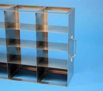 BRAVO 75 Schrankgestell 3x4 Fächer für 12 Kryoboxen bis 133x133x78 mm Klappgriff, offene Bauform