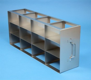 BRAVO 75 Schrankgestell 4x3 Fächer für 12 Kryoboxen bis 133x133x78 mm Klappgriff, offene Bauform