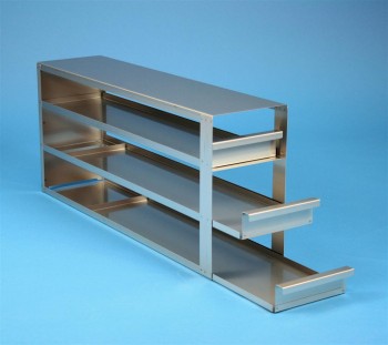 BRAVO 75 Schrankeinschub 4x3 Fächer für 12 Kryoboxen bis 133x133x78 mm, Griffkante, geschlossene Bauform