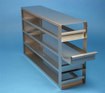 BRAVO 75 Schrankeinschub 4x4 Fächer für 16 Kryoboxen bis 133x133x78 mm, Griffkante, geschlossene Bauform