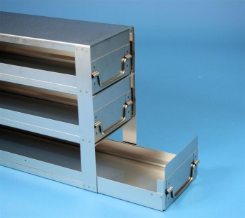 BRAVO 75 Schrankeinschub 5x3 Fächer für 15 Kryoboxen bis 133x133x78 mm, Klappgriff, geschlossene Bauform