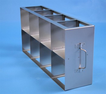 CellBox Maxi  Schrankgestell 4x2 Fächer für 8 Kryoboxen bis 148x148x128 mm Klappgriff, offene Bauform