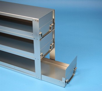 EPPI 105 Schrankeinschub 5x3 Fächer für 15 Kryoboxen bis 133x133x105 mm, Klappgriff, geschlossene Bauform