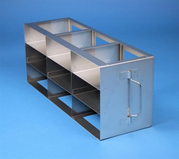 EPPi 45+50 Schrankgestell 3x3 Fächer für 9 Kryoboxen bis 133x133x53 mm Klappgriff, offene Bauform