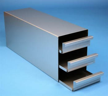 EPPi 45+50 Schrankeinschub 3x3 Fächer für 9 Kryoboxen bis 133x133x53 mm, Griffkante, geschlossene Bauform