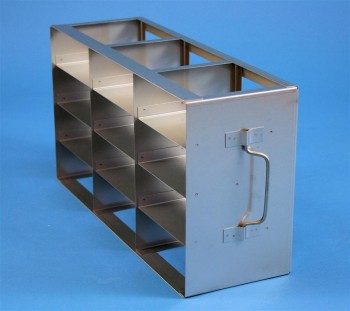EPPi 45+50 Schrankgestell 3x4 Fächer für 12 Kryoboxen bis 133x133x53 mm Klappgriff, offene Bauform