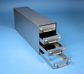 EPPi 45+50 Schrankeinschub 4x4 Fächer für 16 Kryoboxen bis 133x133x53 mm, Klappgriff, geschlossene Bauform