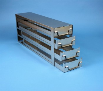 EPPi 45+50 Schrankeinschub 4x4 Fächer für 16 Kryoboxen bis 133x133x53 mm, Klappgriff, offene Bauform