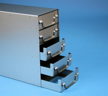 EPPi 45+50 Schrankeinschub 4x5 Fächer für 20 Kryoboxen bis 133x133x53 mm, Klappgriff, geschlossene Bauform