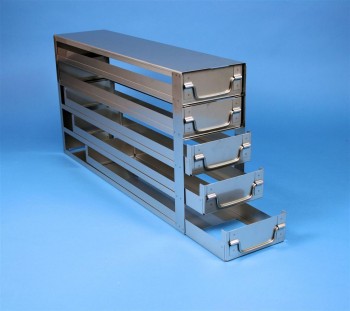 EPPi 45+50 Schrankeinschub 4x5 Fächer für 20 Kryoboxen bis 133x133x53 mm, Klappgriff, offene Bauform