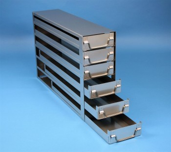EPPi 45+50 Schrankeinschub 4x6 Fächer für 24 Kryoboxen bis 133x133x53 mm, Klappgriff, offene Bauform