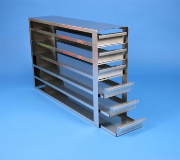 EPPi 45+50 Schrankeinschub 4x6 Fächer für 24 Kryoboxen bis 133x133x53 mm, Griffkante, offene Bauform