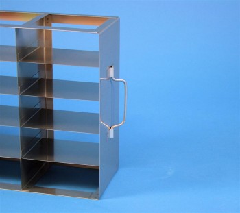 EPPi 45+50 Schrankgestell 5x5 Fächer für 25 Kryoboxen bis 133x133x53 mm Klappgriff, offene Bauform