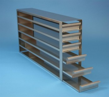 EPPi 45+50 Schrankeinschub 5x6 Fächer für 30 Kryoboxen bis 133x133x53 mm, Griffkante, offene Bauform