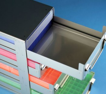 EPPi 70+75 Schrankeinschub 2x4 Fächer für 8 Kryoboxen bis 133x133x76 mm, Klappgriff, offene Bauform