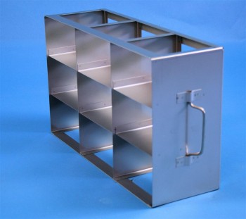 EPPi 70+75 Schrankgestell 3x3 Fächer für 9 Kryoboxen bis 133x133x76 mm Klappgriff, offene Bauform