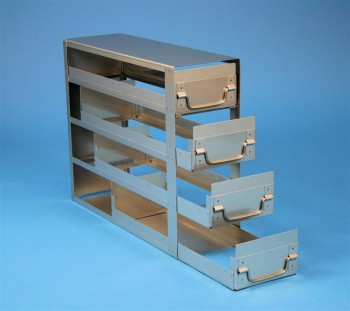 EPPI 80 Schrankeinschub 3x4 Fächer für 12 Kryoboxen bis 133x133x80 mm, Klappgriff, geschlossene Bauform
