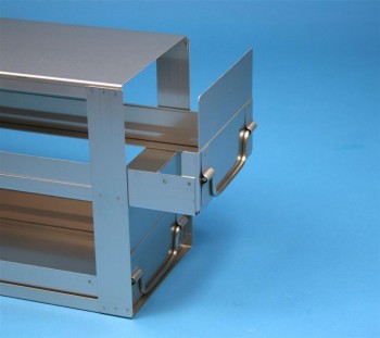 EPPi 95+96 Schrankeinschub 2x2 Fächer für 4 Kryoboxen bis 133x133x97 mm, Klappgriff, offene Bauform