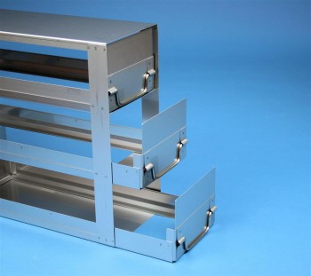 EPPI 95+96 Schrankeinschub 4x3 Fächer für 12 Kryoboxen bis 133x133x97 mm, Klappgriff, geschlossene Bauform
