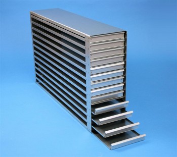 MTP 18 Schrankeinschub 6x13 Fächer für 78 MT-Platten bis 86x128x18 mm, Griffleiste, offene Bauform