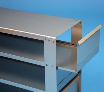 MTP 58 Schrankeinschub 6x4 Fächer für 24 MT-Platten bis 86x128x58 mm, Griffleiste, offene Bauform
