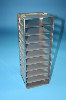 ALPHA 32 Truhengestell für 10 Kryoboxen bis 136x136x35 mm Klappgriff, Edelstahl
