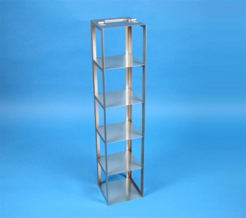 BRAVO 130 Truhengestell für 5 Kryoboxen bis 133x133x133 mm Klappgriff, Edelstahl