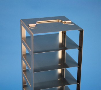 BRAVO 25 Truhengestell für 26 Kryoboxen (13x2) bis 133x133x28 mm Klappgriff, Edelstahl