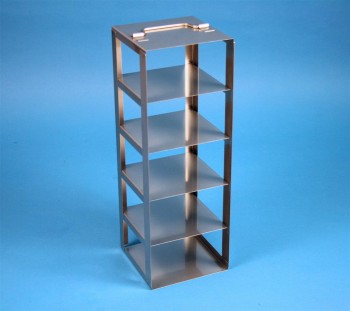 BRAVO 75 Truhengestell für 5 Kryoboxen bis 133x133x78 mm Klappgriff, Edelstahl