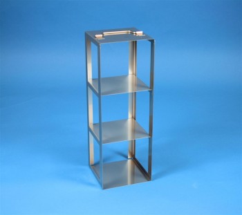 EPPi 122+128 Truhengestell für 3 Kryoboxen bis 133x133x128 mm Klappgriff, Edelstahl