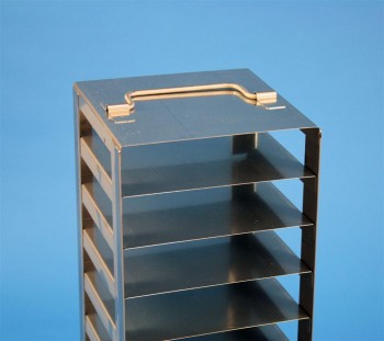 EPPi 32 Truhengestell für 20 Kryoboxen bis 133x133x32 mm Klappgriff, Edelstahl