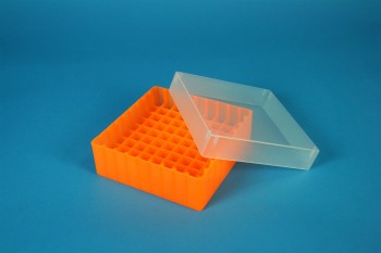 EPPi 50 Kryobox (PP) 9x9 Fächer, neon-orange, Höhe 52 mm fix