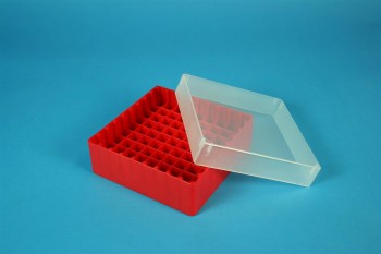 EPPi 50 Kryobox (PP) 9x9 Fächer, rot, Höhe 52 mm fix
