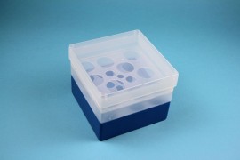 EPPi Kryobox 105 / 10 Löcher, blau, Höhe 105 mm fix