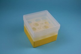 EPPi Kryobox 105 / 10 Löcher, gelb, Höhe 105 mm fix