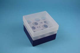 EPPi Kryobox 96 / 10 Löcher, violett, Höhe 96-106 mm variabel