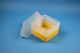 EPPi 128 Kryobox (PP) ohne Facheinteilung, gelb, Höhe 128 mm fix