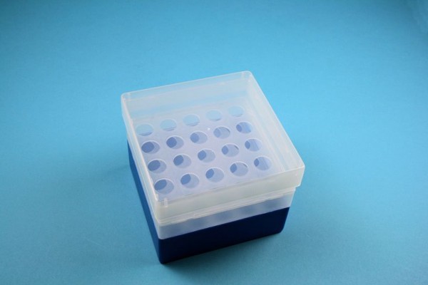 EPPi Kryobox 105 / 5x5 Löcher, blau, Höhe 105 mm fix