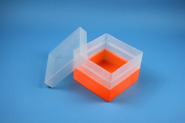 EPPi 96 Kryobox (PP) ohne Facheinteilung, neon-orange, Höhe 96-106 mm variabel