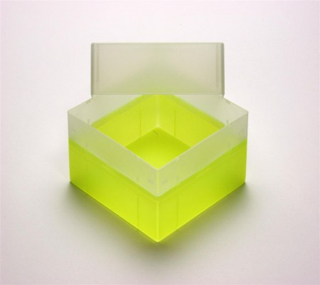 EPPi 102 Kryobox (PP) ohne Facheinteilung, neon-gelb, Höhe 102 mm fix