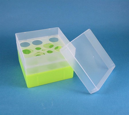 EPPi Kryobox 105 / 10 Löcher, neon-gelb, Höhe 105 mm fix