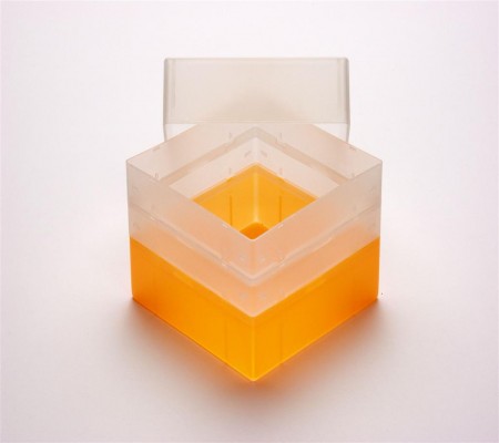 EPPi 128 Kryobox (PP) ohne Facheinteilung, neon-orange, Höhe 128 mm fix