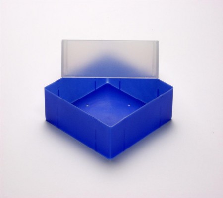 EPPi 75 Kryobox (PP) ohne Facheinteilung, neon-blau, Höhe 75 mm fix