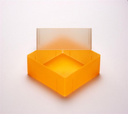 EPPi 75 Kryobox (PP) ohne Facheinteilung, neon-orange, Höhe 75 mm fix