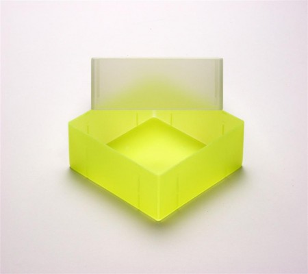 EPPi 75 Kryobox (PP) ohne Facheinteilung, neon-gelb, Höhe 75 mm fix