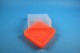 EPPi 75 Kryobox (PP) 9x9 Fächer, neon-orange, Höhe 75 mm fix
