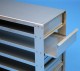 MTP 39 Schrankeinschub 7x8 Fächer für 56 MT-Platten bis 86x128x39 mm, Griffleiste, offene Bauform
