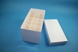 CellBox Mini lang Kryobox (Karton spezial) 3x6 Fächer, weiss, Höhe 128 mm